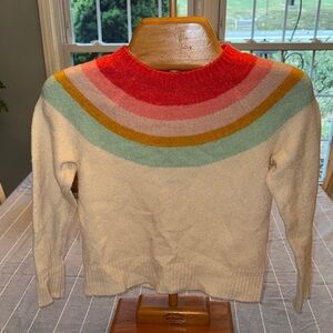 Gymboree girls Colorful wool Sweater-size 7-8 (M), cream base w/ multi color